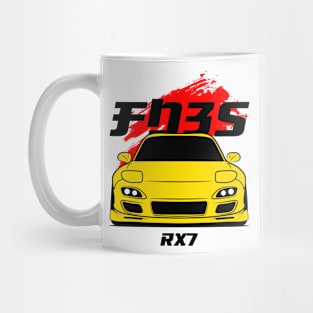 Front yellow rx7 fd3s Mug